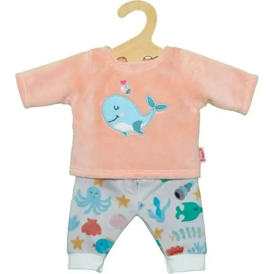 Heless Dukkepyjamas med Hval - Pink & Koral (35-45 cm)