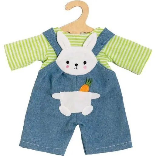 Heless Doll Dungarees Bunny Lou med stribet skjorte, 35-45 cm