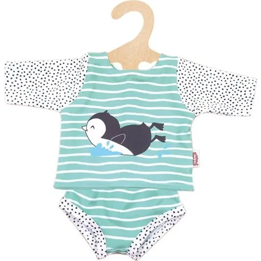 Heless Dolls Badedragt med Pingvin - Mintgrøn til 35-45 cm dukker