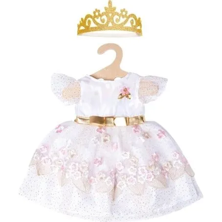 Heless Dukkekjole Prinsesse med Krone, 28-35 cm
