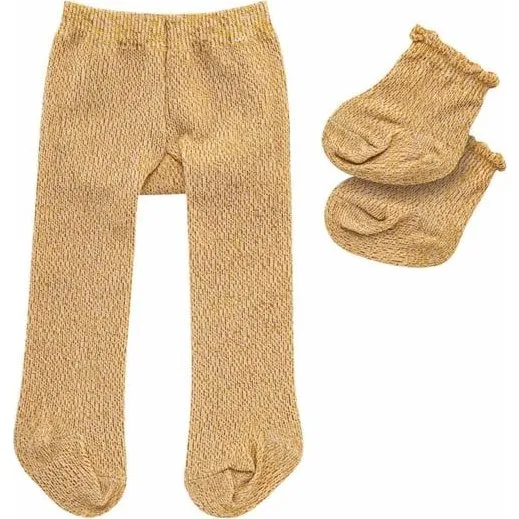 Heless Doll Tights with Socks - Gold (35-45 cm)
