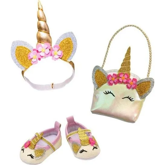 Heless Glitter Unicorn Dukketilbehørssæt 38-45 cm