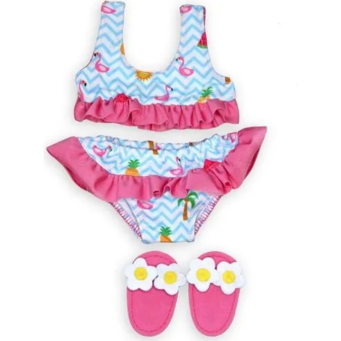 Heless Dolls Bikini med Slippers Flamingo (28-35 cm)