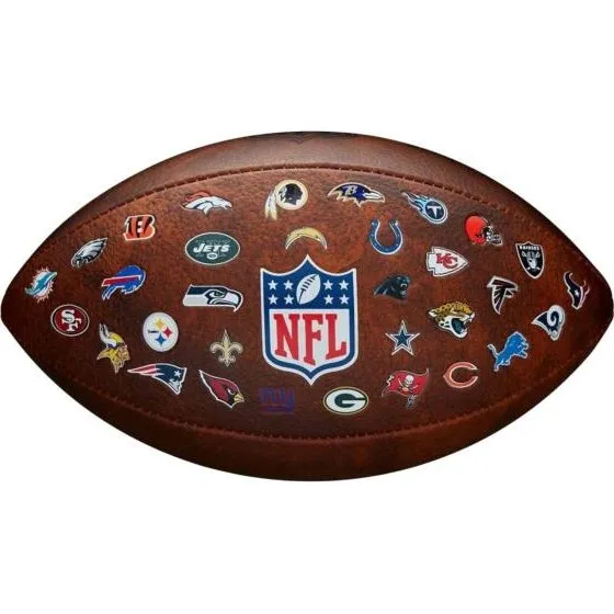 Wilson NFL Junior Throwback fodbold str. 7 – 32 holdlogoer