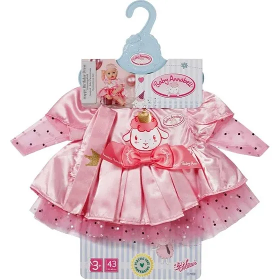 Baby Annabell Fødselsdagskjole med krone-hårbånd, 43 cm