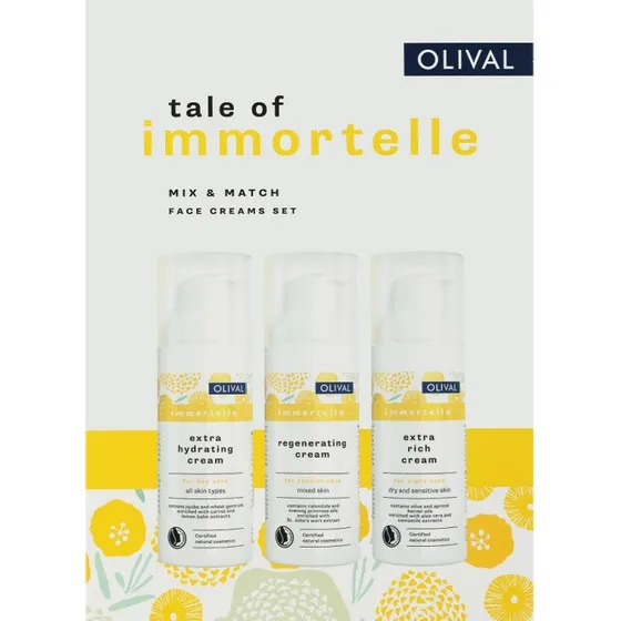 Olival Immortelle Gavepakke - 3 stk. ansigtscremer (3 x 50 ml)