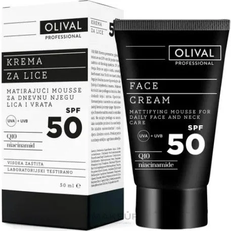 Olival Professionel Fugtgivende Ansigts- og Halscreme SPF 50, 50ml