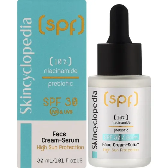 Skincyclopedia 10% Niacinamid + Prebiotisk Cremeserum SPF 30, 30 ml