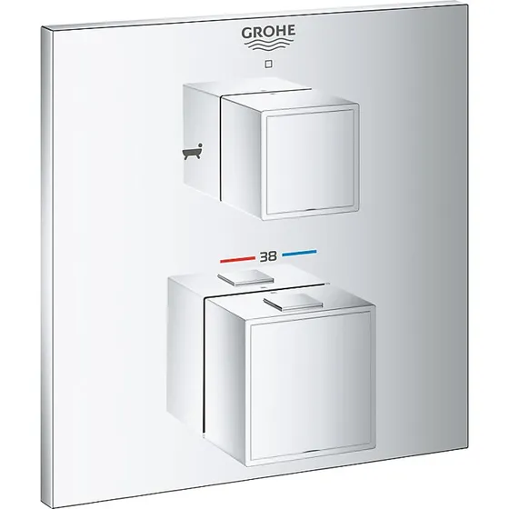 GROHE Grohtherm Cube termostatisk forplade til badekar & brus, krom