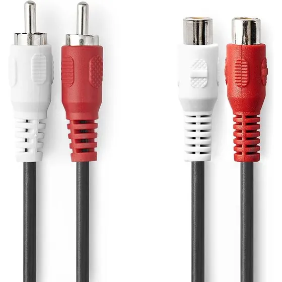 Nedis Stereo audio kabel 2x RCA han–2x RCA hun, 10 m, sort