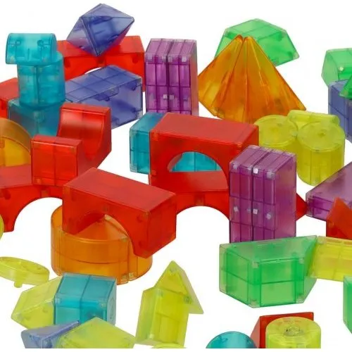 Magnetisk 3D-konstruktionssæt med LED, 64 dele