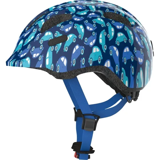 ABUS Smiley 2.0 Cykelhjelm til børn - Blue Car - Small (45-50 cm)