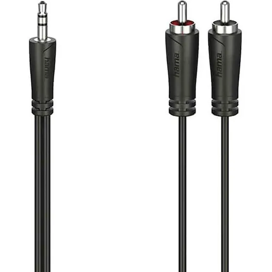 Hama Minijack-Phono lydkabel 3,5mm–2xRCA 0,75 m Sort