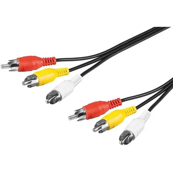 Goobay Komposit audio/video-kabel 3x RCA 3 m - nikkelbelagt