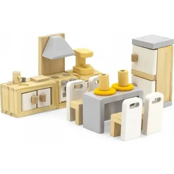 VIGA Dukkehusmøbler - Køkken, 9 dele