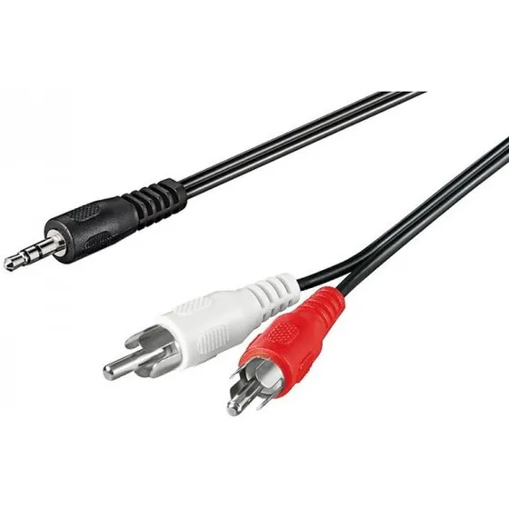 Audio-Video-kabel 1,5 m 3,5 mm jack til 2x RCA, sort
