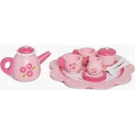 VIGA 44543 Tesæt Pink Flower i træ