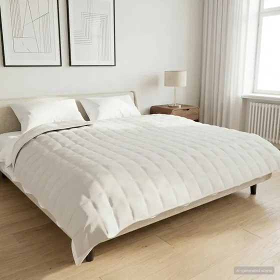 vidaXL Vægtet tæppe Hvid 235 x 290 cm 15 kg 100% Bomuld