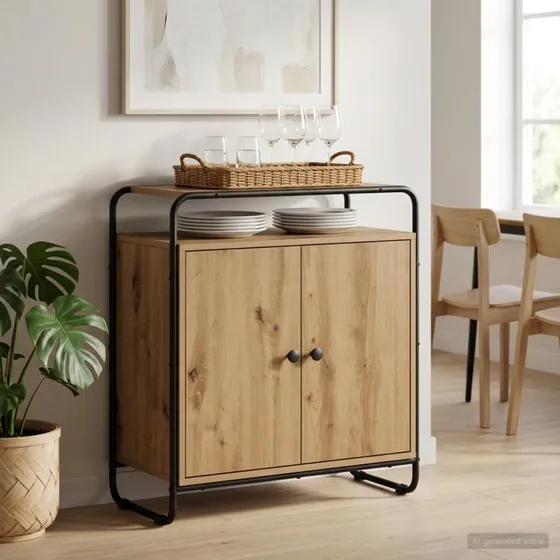 vidaXL Skænk Artisan-eg 68 x 35 x 75 cm