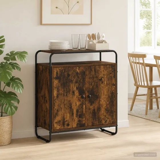 vidaXL Skænk Røget eg 68 x 35 x 75 cm