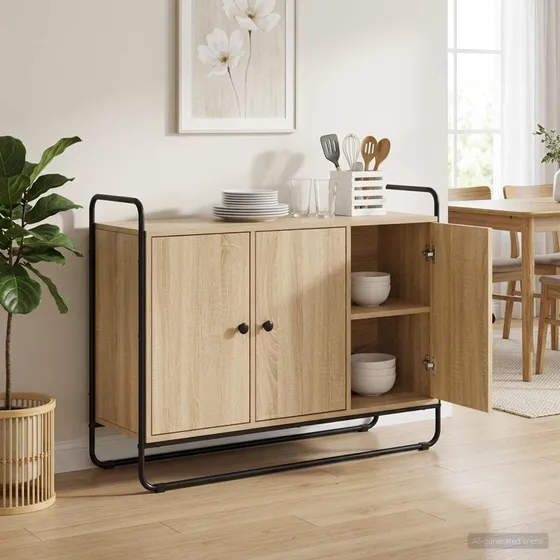 vidaXL Skænk Sonoma-eg 102 x 35 x 75 cm
