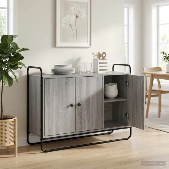 vidaXL Skænk Grå Sonoma 102 x 35 x 75 cm
