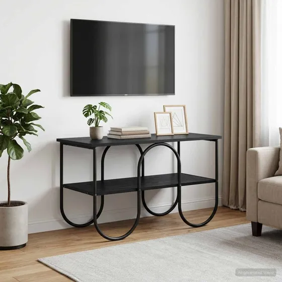vidaXL TV-bord 80x40x50 cm Sort Eg med Stålben
