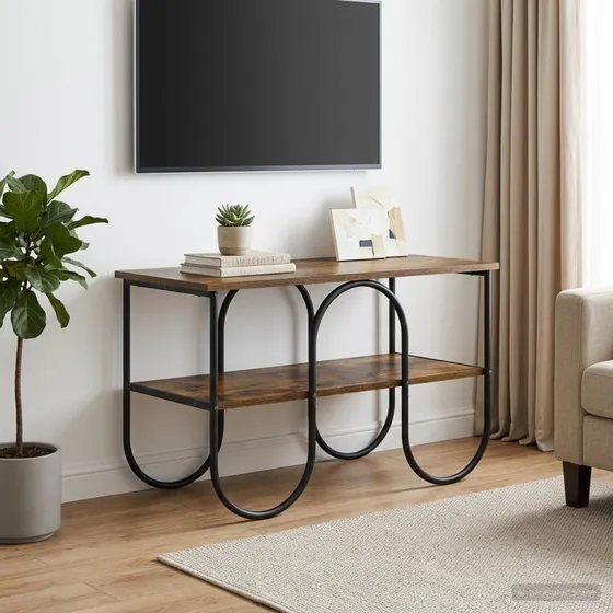 vidaXL TV-bord 80x40x50 cm Røget eg med stålben