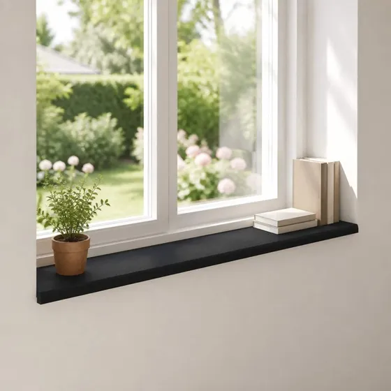 vidaXL Vindueskarme 2 stk. Sort 110 x 30 x 2 cm i massiv bøg