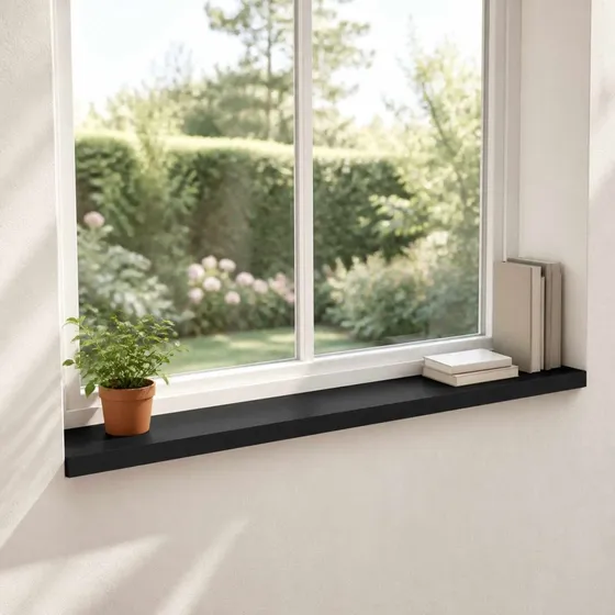 vidaXL Vindueskarme 2 stk. Sort 160 x 20 x 2 cm i massivt bøg