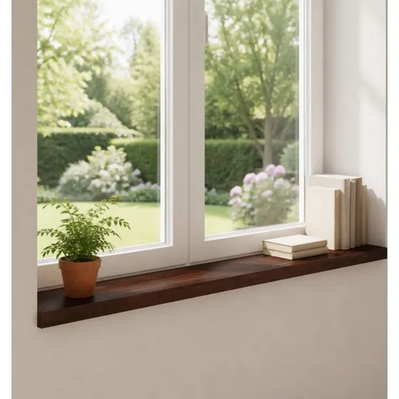 vidaXL Vindueskarme 2 stk. Mørk Brun 110 x 20 x 2 cm i massiv bøg