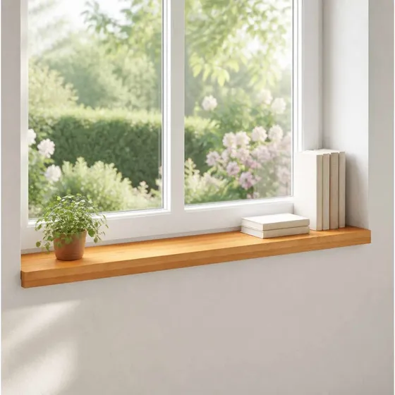 vidaXL Vindueskarme 2 stk. Lys Brun 80x30x2 cm i massiv bøg