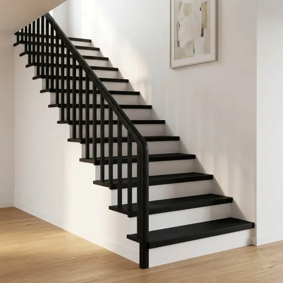 vidaXL Trappetrin 2 stk. 80 x 25 x 2 cm - Sort massiv bøg