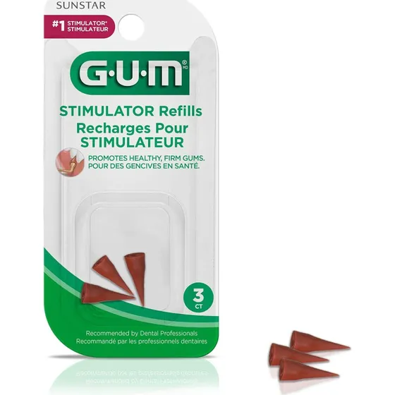 GUM Stimulator Gummitip – Reservehoveder, 3 stk.