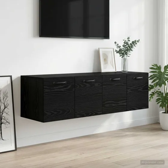 vidaXL Vægskab 2 stk. Sort Eg 120 x 36,5 x 35 cm