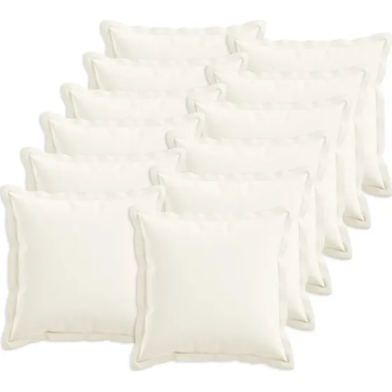 vidaXL HOUTEN Pyntepuder 12 stk. Hvid Faux Linned 40x40 cm