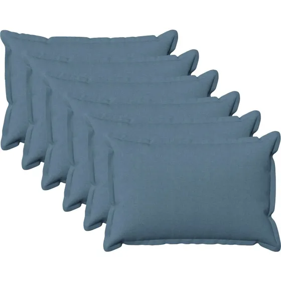 vidaXL HOUTEN Pyntepuder 6 stk. Jeansblå 30x50 cm Faux Linned