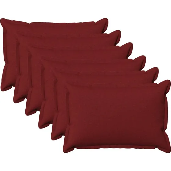 vidaXL HOUTEN Pyntepuder 6 stk. Vinrød Faux Linned 30x50 cm