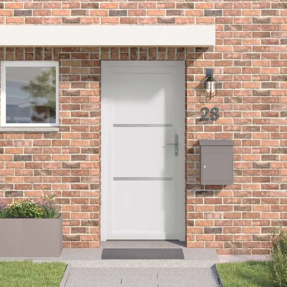 vidaXL Hoveddør Hvid 98 x 208 cm PVC
