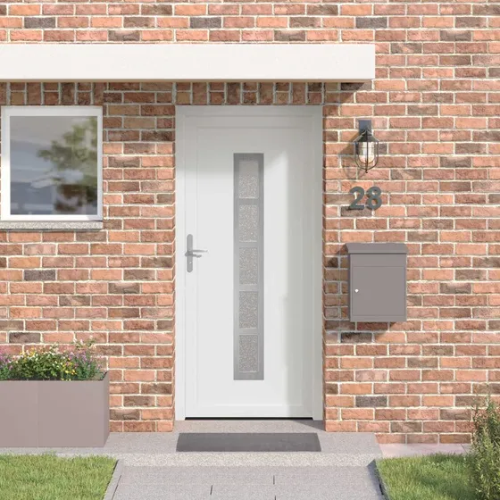 vidaXL Hoveddør 98 x 208 cm PVC Hvid