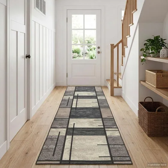 vidaXL Tæppeløber LESAKA Brun 100 x 400 cm Diamantvelour