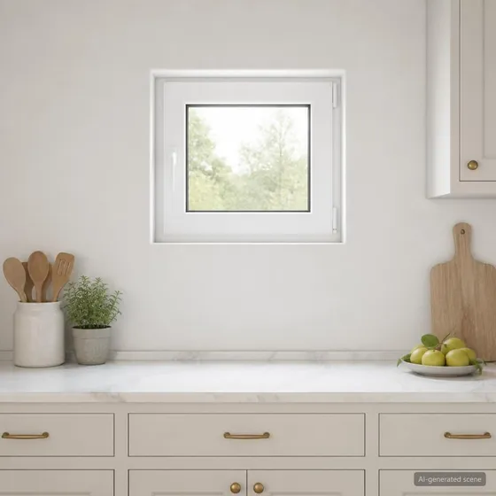 vidaXL RISOR Kældervindue 60 x 55 cm - Hvid PVC