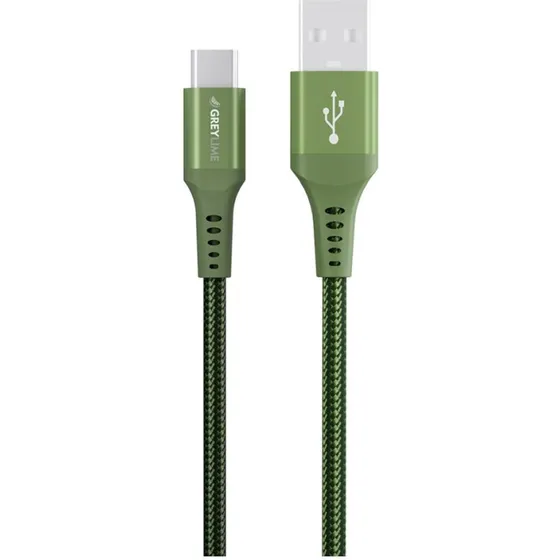 Braided USB-A til USB-C kabel, grøn 0,5 m