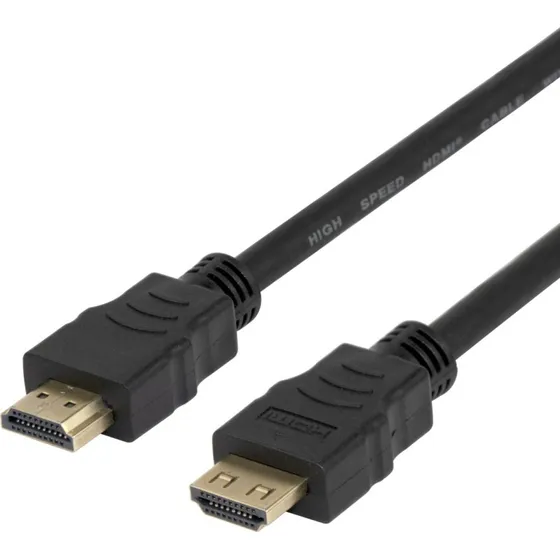 Deltaco High-Speed Flex HDMI-kabel 4 m – 4K UHD, med lås, sort