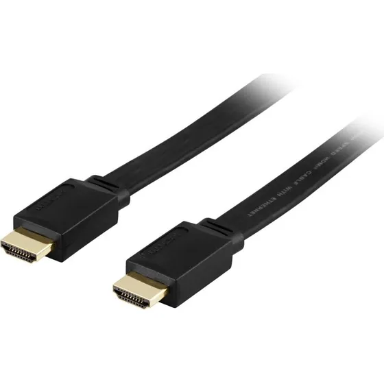 Deltaco Fladt HDMI-kabel 5 m - Sort