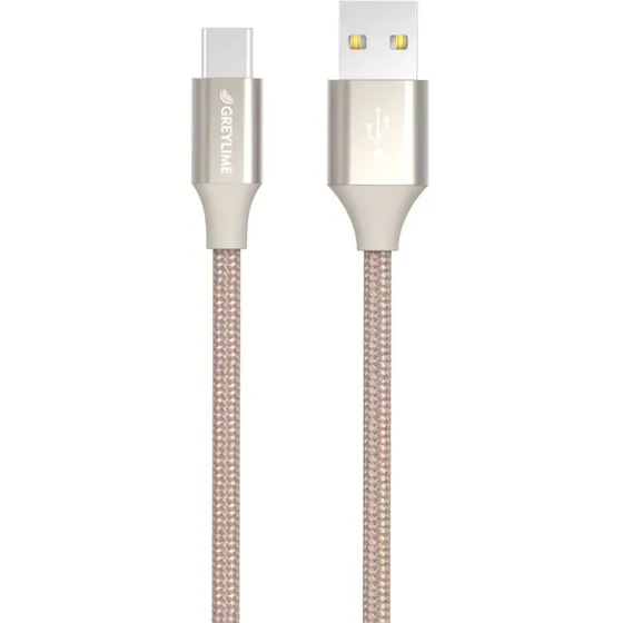 GreyLime USB-A til USB-C flettet kabel, Beige 2 m