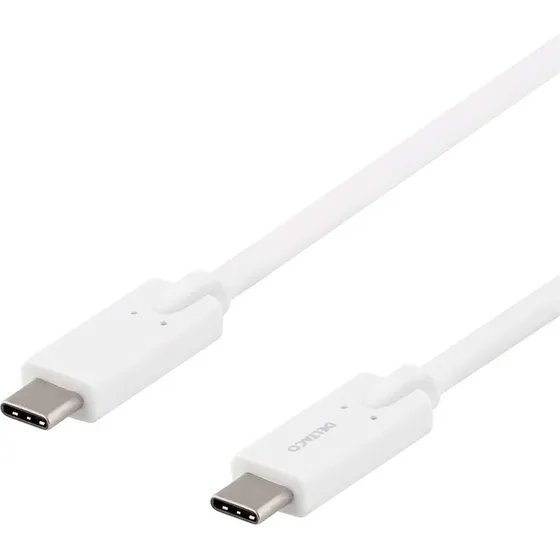 Deltaco USB-C til USB-C kabel 2m 5A 5Gb/s Hvid