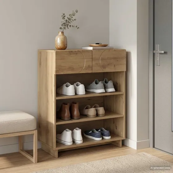 vidaXL Skoskab Artisan-eg 73 x 38 x 87,5 cm