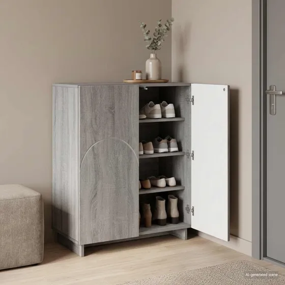vidaXL Skoskab 73 x 38 x 87,5 cm - Grå Sonoma