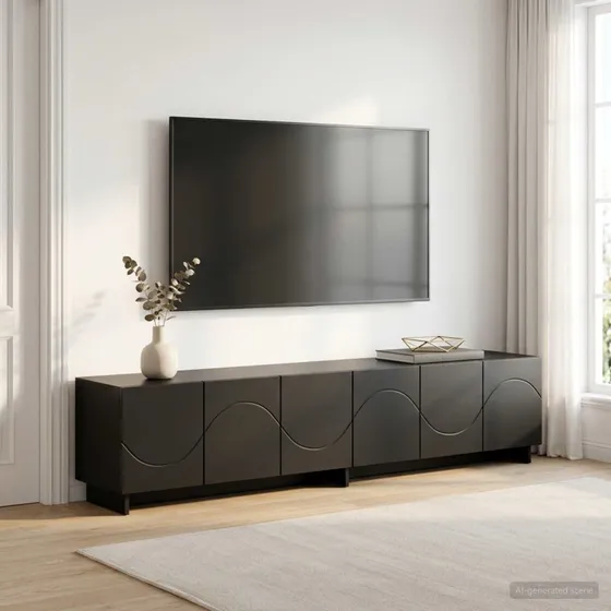 vidaXL TV-bord 180 x 34,5 x 40 cm Sort